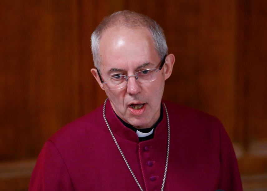 Archbishop of Canterbury Justin Welby speaks during the annual Lord Mayor's Banquet at Guildhall in London, Britain, November 12, 2018. REUTERS/Henry Nicholls