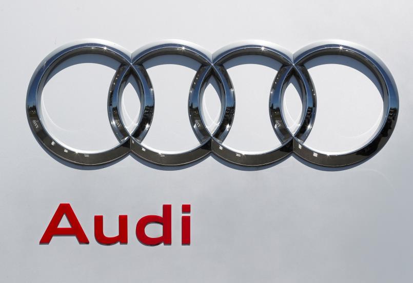 An Audi logo is seen at the Audi Center Brussels car dealer in Brussels, Belgium May 28, 2020. REUTERS/Yves Herman