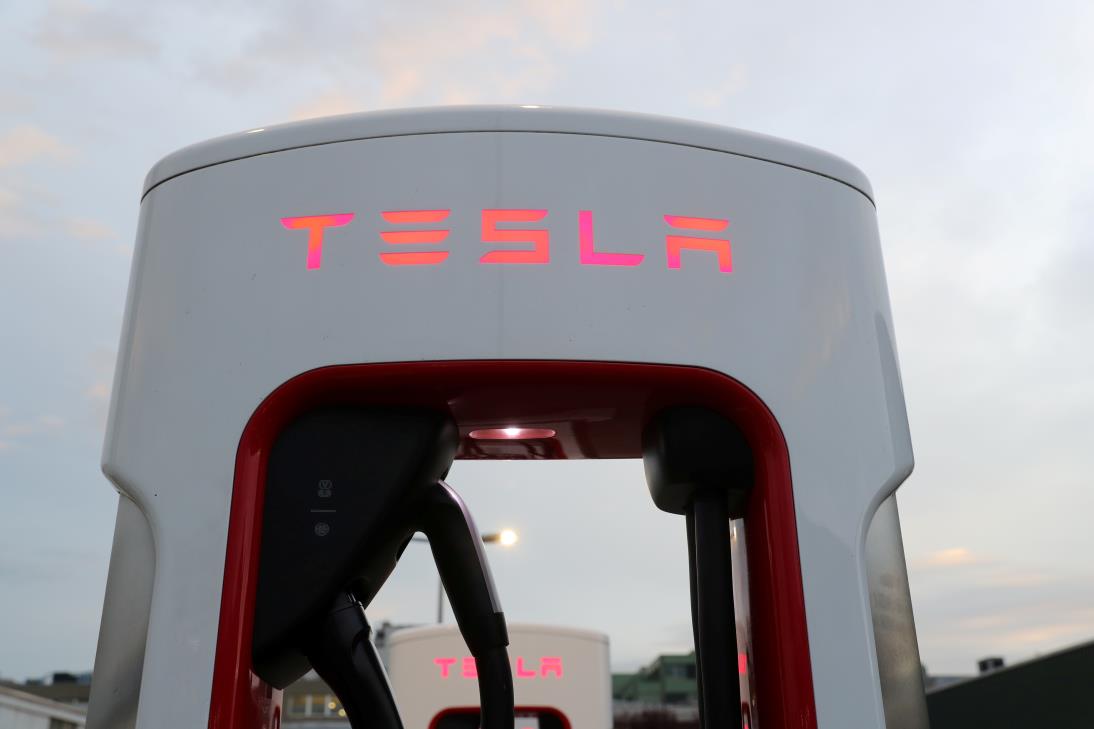 A Tesla Supercharger station is seen in Dietikon, Switzerland October 21, 2020. REUTERS/Arnd Wiegmann/File Photo