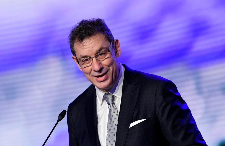 Pfizer CEO Albert Bourla talks during a press co<em></em>nference with European Commission President Ursula von der Leyen after a visit to oversee the production of the Pfizer-Bio<em></em>ntech COVID-19 vaccine at the factory of U.S. pharmaceutical company Pfizer in Puurs, Belgium April 23, 2021. John Thys /Pool via REUTERS/File Photo