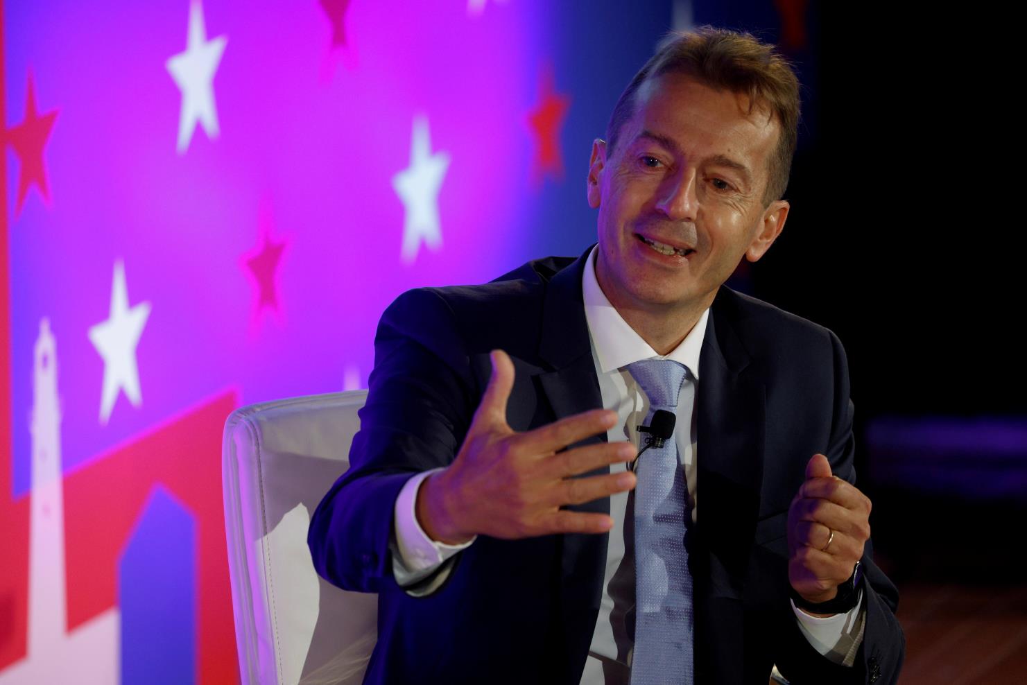 Airbus CEO Guillaume Faury takes part in a panel discussion at the Internatio<em></em>nal Air Transport Association's (IATA) Annual General Meeting in Boston, Massachusetts, U.S., October 4, 2021.   REUTERS/Brian Snyder/File Photo