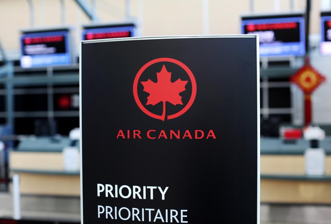 Air Canada signage is pictured at Vancouver's internatio<em></em>nal airport in Richmond, British Columbia, Canada, February 5, 2019.  REUTERS/Ben Nelms