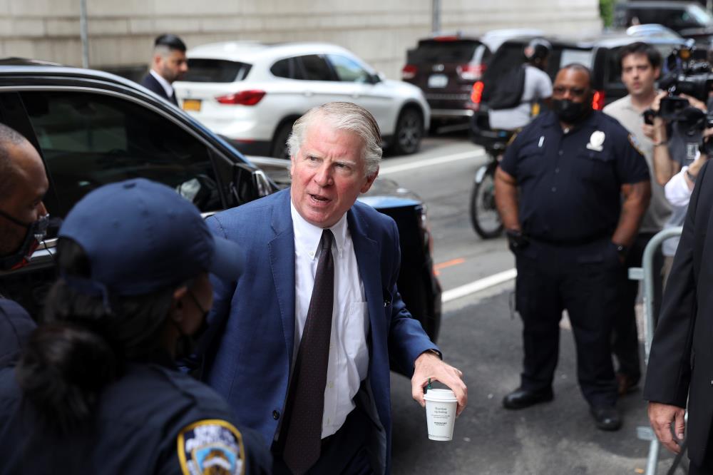 Manhattan district Attorney Cyrus Vance Jr. arrives at the District Attorney’s Office in the Manhattan borough of New York City, New York, U.S., July 1, 2021.   REUTERS/Angus Mordant