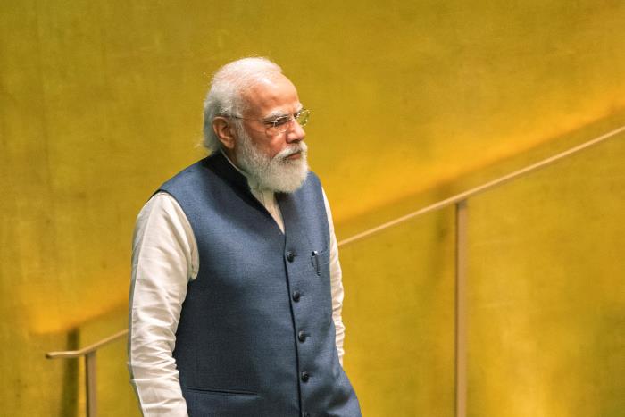 India's Prime Minister Narendra Modi arrives to address the 76th Session of the U.N. General Assembly in New York City, U.S., September 25, 2021.  REUTERS/Eduardo Munoz/Pool