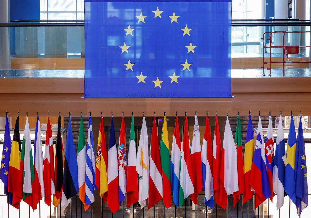 European flags are diplayed at the European Parliament in Strasbourg, France November 24, 2021.  Julien Warnand/Pool via REUTERS