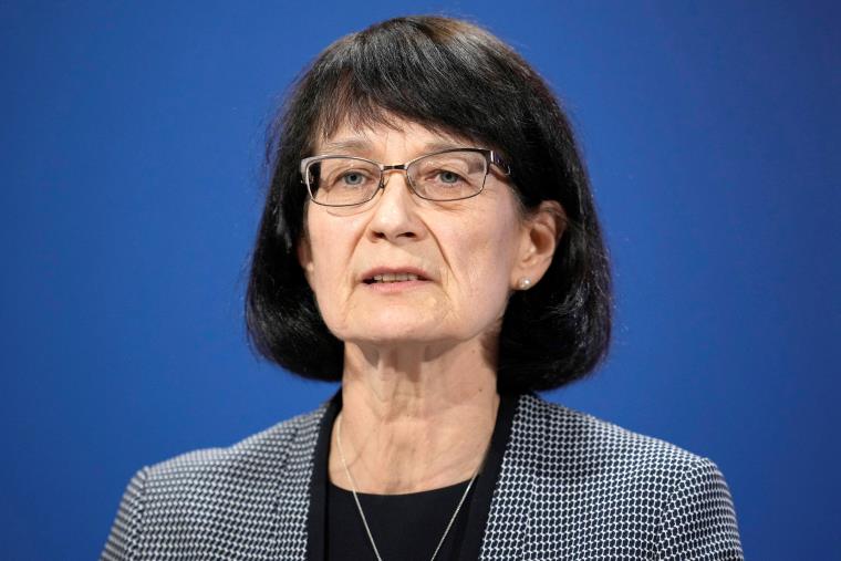 Jenny Harries, chief executive of the UK Health Security Agency, speaks at a coro<em></em>navirus media briefing at Downing Street in London, Britain May 27, 2021. Matt Dunham/Pool via REUTERS/File Photo