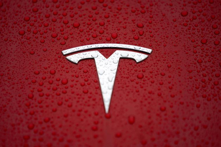 A Tesla logo is seen at the Tesla Shanghai Gigafactory in Shanghai, China January 7, 2019. REUTERS/Aly Song//File Photo