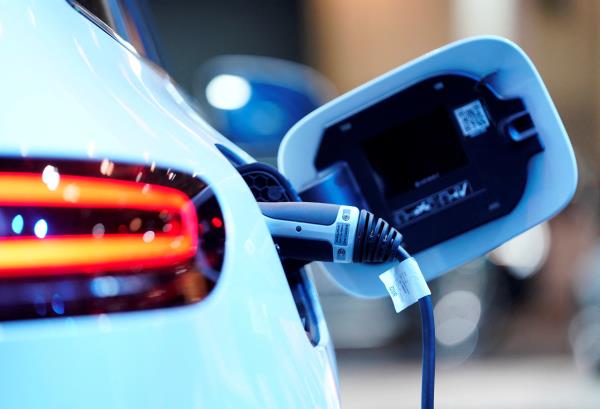 A charging port is seen on a Mercedes Benz EQC 400 4Matic electric vehicle at the Canadian Internatio<em></em>nal AutoShow in Toronto