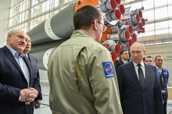 Russian President Putin and Belarusian President Lukashenko visit the Vostochny Cosmodrome