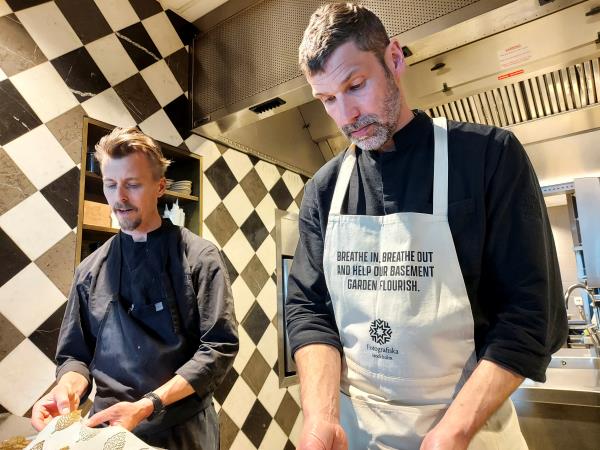 Aprons that capture CO2 from the air are piloted at restaurant, in Stockholm