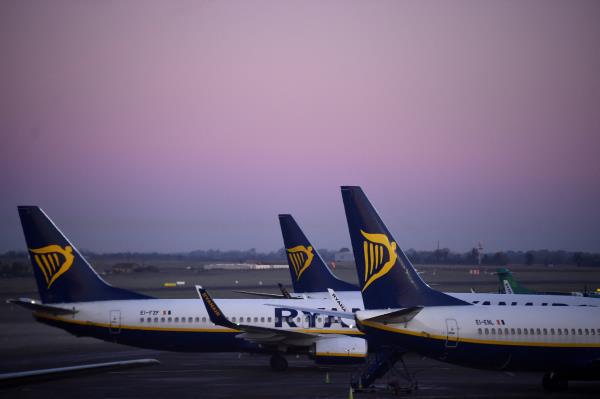 Ryanair aircraft are seen at Dublin airport Dublin