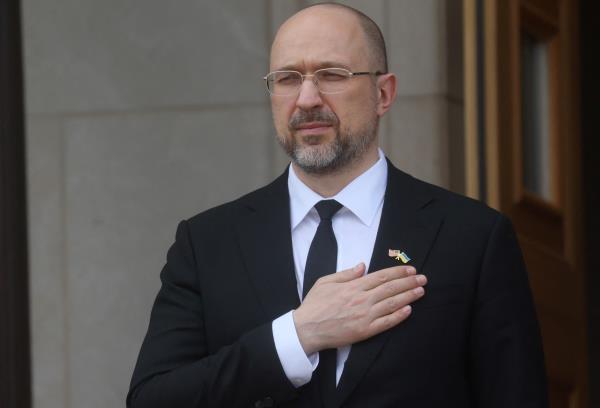 U.S. Defense Secretary Lloyd Austin welcomes Ukraine's Prime Minister Denys Shmyhal at the Pentagon