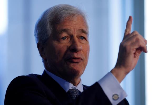 JP Morgan CEO Jamie Dimon speaks in Boston