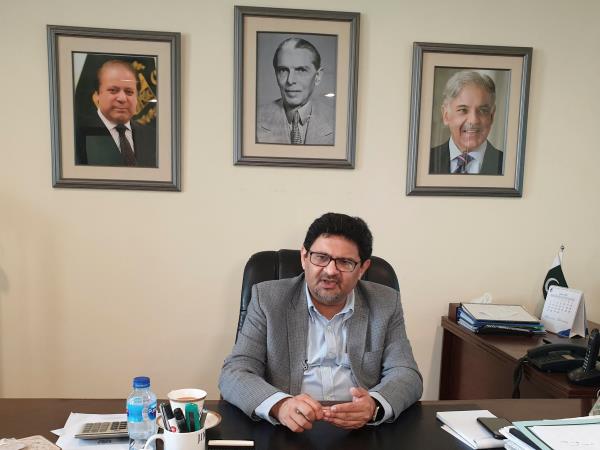 Pakistan's Finance Minister Miftah Ismail speaks during interview with Reuters, in Islamabad