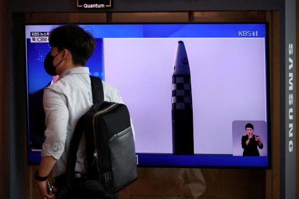 North Korea's launch of three missiles including one thought to be an interco<em></em>ntinental ballistic missile (ICBM)