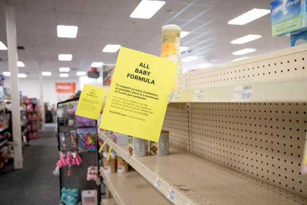 Empty shelves show a shortage of baby formula in San Antonio