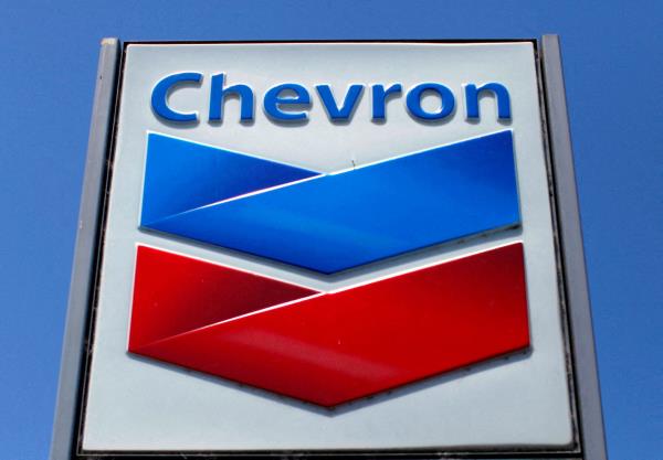 A Chevron gas station sign is seen in Del Mar, California