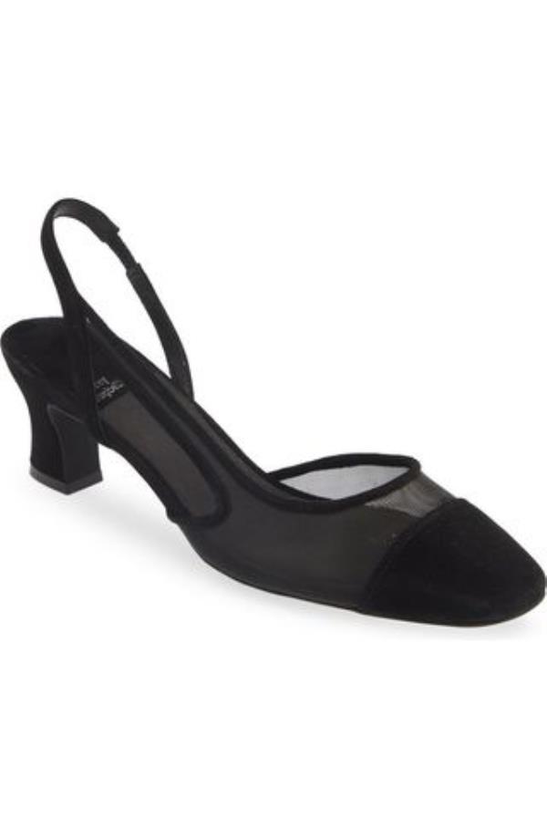 Thomnas Slingback Half D'orsay Cap Toe Pump