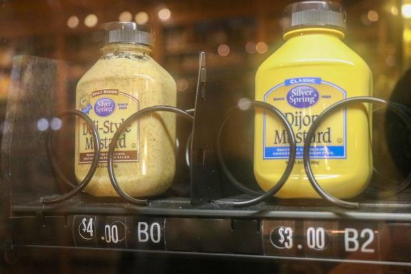 The Mustard Museum houses the world's o<em></em>nly mustard vending machine.