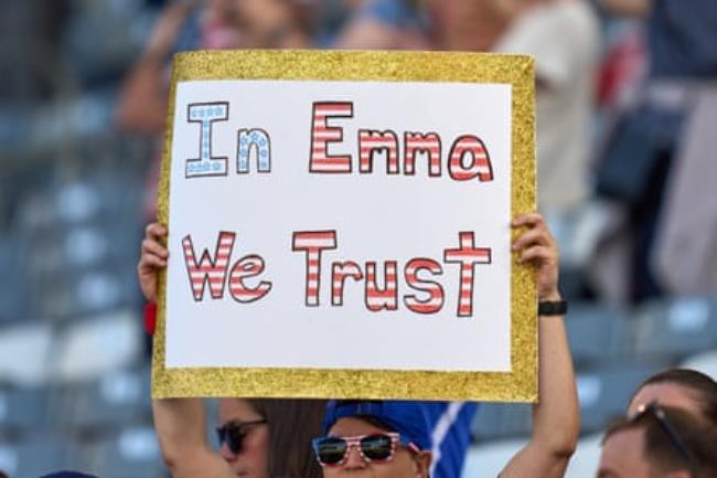 US fans give Emma Hayes their support during the friendly against South Korea