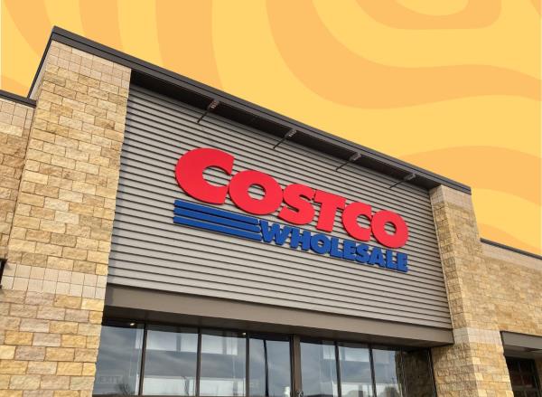 costco storefront set against a colorful background