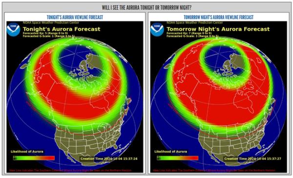 &#xFEFF;The&#x20;aurora&#x20;forecast&#x20;for&#x20;Friday,&#x20;Oct.&#x20;4&#x20;and&#x20;Saturday,&#x20;Oct.&#x20;5&#x20;shows&#x20;that&#x20;they&#x20;may&#x20;be&#x20;visible&#x20;in&#x20;Iowa.