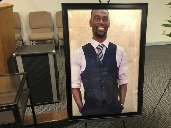 A portrait of Tyre Nichols is displayed at a memorial service for him on Tuesday, Jan. 17, 2023 in Memphis, Tenn. Nichols was killed during a traffic stop with Memphis Police on Jan. 7.