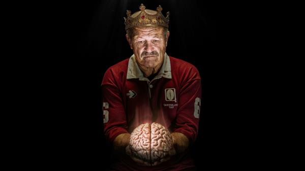 Wally Lewis, depicted by artist Jamie van Leeuwen in the 2024 Brisbane Portrait Prize