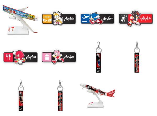 A selec<em></em>tion of 'Sonic' and 'Persona' merchandise for sale through AirAsia.  — Picture from AirAsia