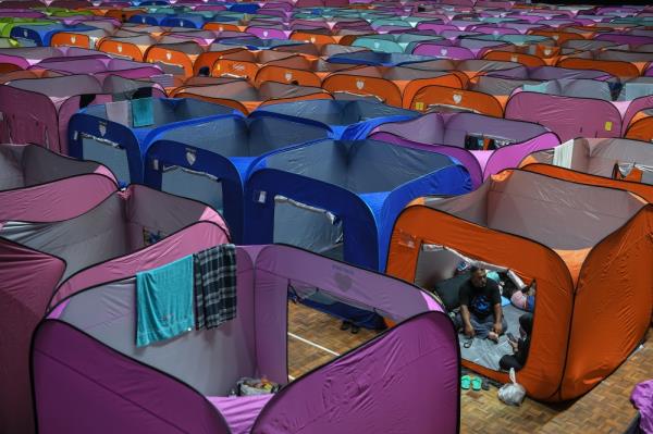 Tents are seen at a temporary evacuation shelter (PPS) in Pokok Sena, Kedah, on September 21, 2024. — Bernama pic