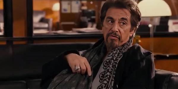 Al Pacino looking upset while talking to Adam Sandler in Jack and Jill