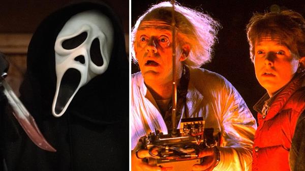 Ghostface in Scream and Marty and Doc in Back to the Future.