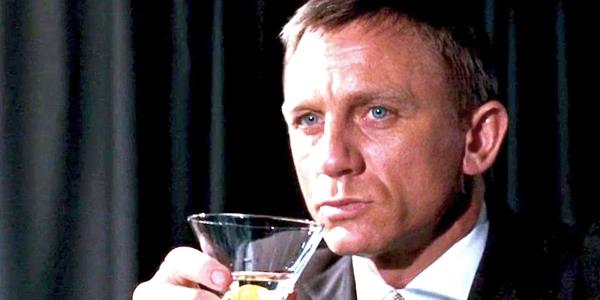 Daniel Craig as James Bond Drinking a Martini in Spectre