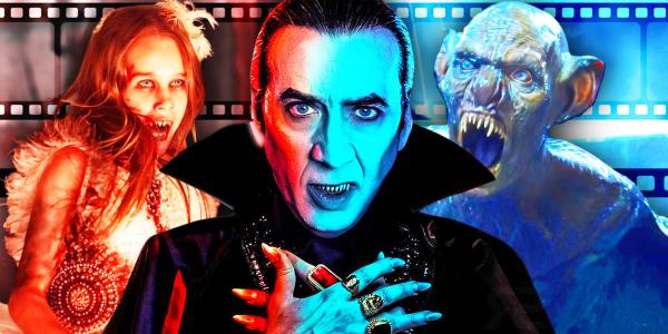 Nic Cage from Renfield, Alisha Weir from Abigail and the Dracula creature from The Last Voyage of the Demeter