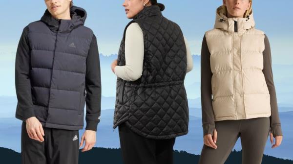 Puffer vests are a stylish staple to layer over other pieces for warmth.