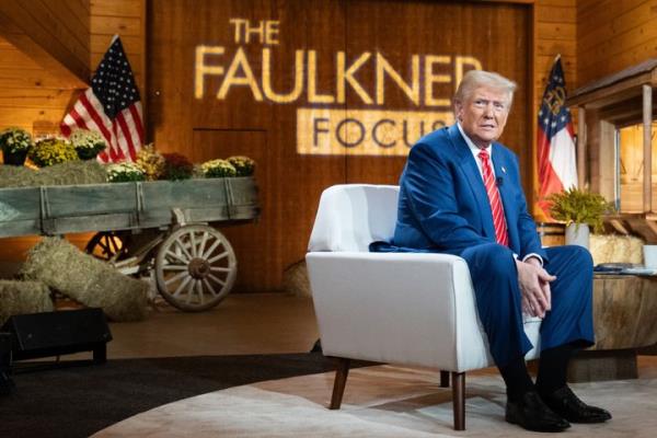 Republican presidential nominee Do<em></em>nald Trump photographed at a town hall event hosted by Fox News on Oct. 15 in Cumming, Georgia.