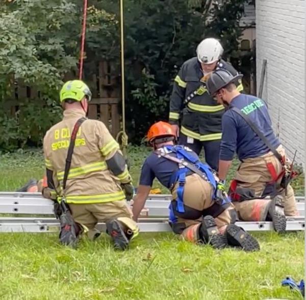 Footage from the Baltimore County Fire Department shows the rescue underway.