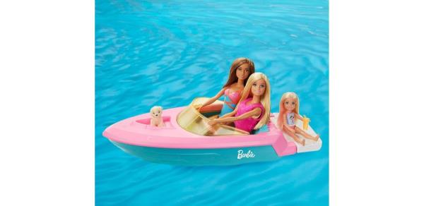 Barbie Doll &amp; Toy Boat Playset with Pet Puppy