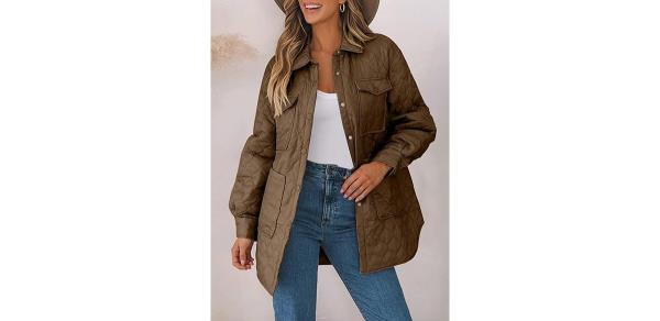  a<em></em>lertESS Quilted Jackets for Women Lightweight Long-Sleeve Button-Down Puffer