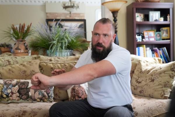 Ben Powell, who drives a truck as a civilian DoD contractor, said he felt a professio<em></em>nal respo<em></em>nsibility to report Chris Arthur after watching his videos, during an interview in Salt Lake City, on July 19, 2024. (AP Photo/Rick Bowmer)