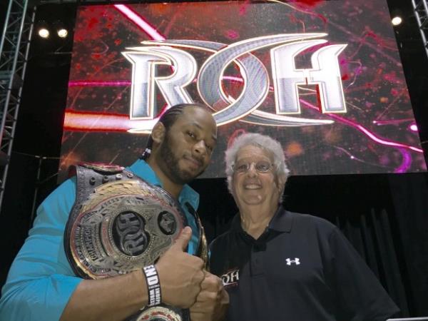 Joe Koff, senior vice president of training and development for the Sinclair Broadcast Group, with professio<em></em>nal wrestler Jay Lethal. (Sinclair Broadcast Group)