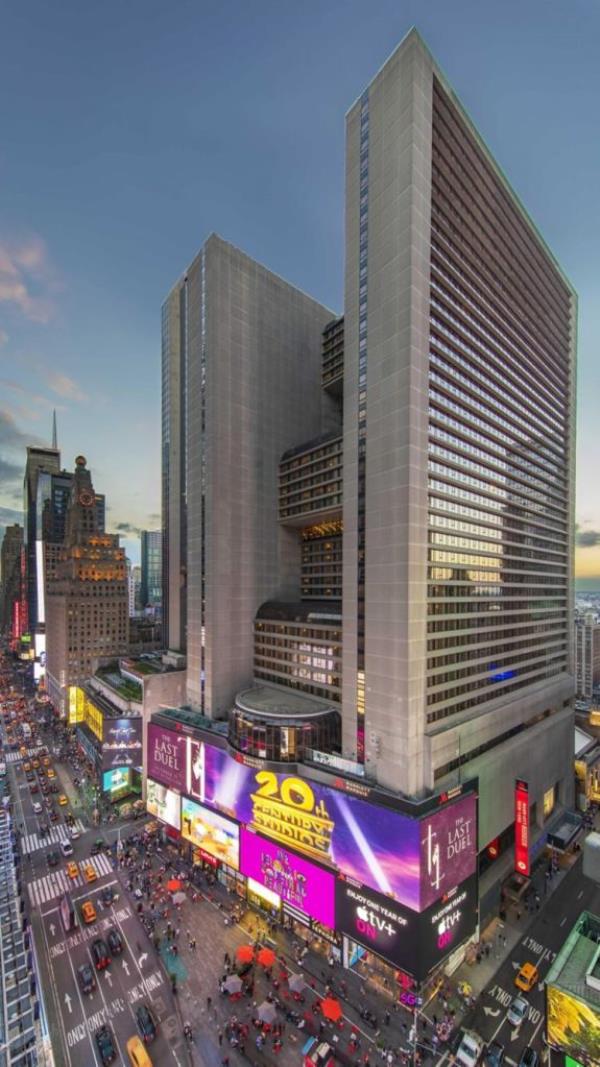 “We are seeing higher demand, year over year, of 3% to 5% for premium tickets that include a live view of the ball drop,” Joshua Perla, the founder of NYE event producer BallDrop.com and NewYears.com, told The Post. Pictured is the Marriott Marquis, one of the locations offering an elevated experience.