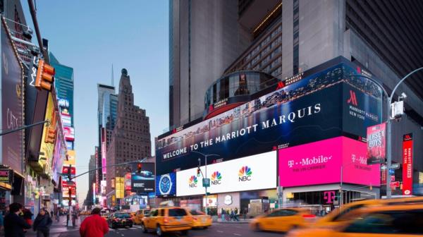 The Marriott Marquis has prime space for viewing the New Year's Eve festivities.