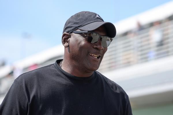 Michael Jordan, NBA Hall of Famer and co-owner of 23XI Racing walks the grid prior to the NASCAR Cup Series Straight Talk Wireless 400 at Homestead-Miami Speedway on October 27, 2024 in Homestead, Florida.