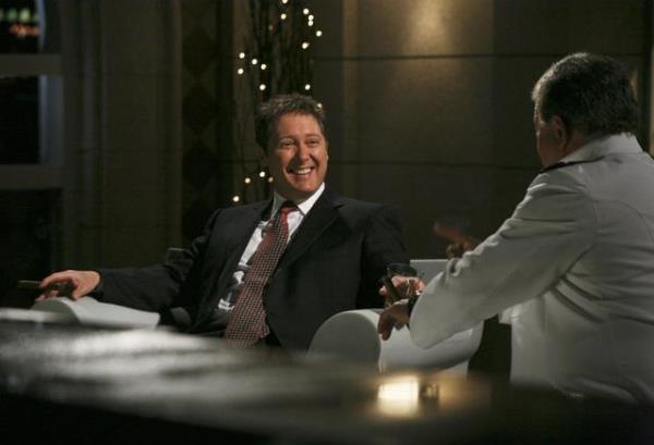 This photo released by ABC shows actor James Spader, left, and William Shatner in a scene from "Boston Legal."