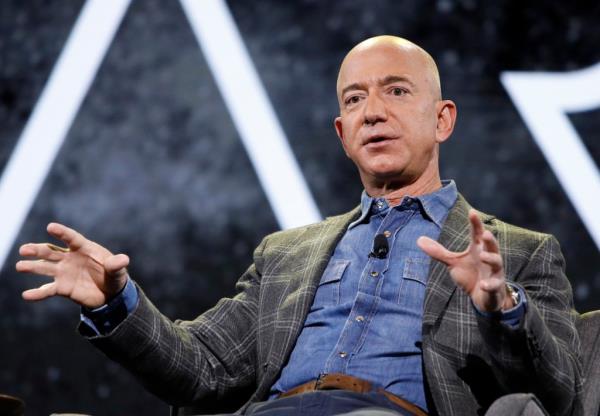 Jeff Bezos speaks at the the Amazon re:MARS co<em></em>nvention on June 6, 2019, in Las Vegas.