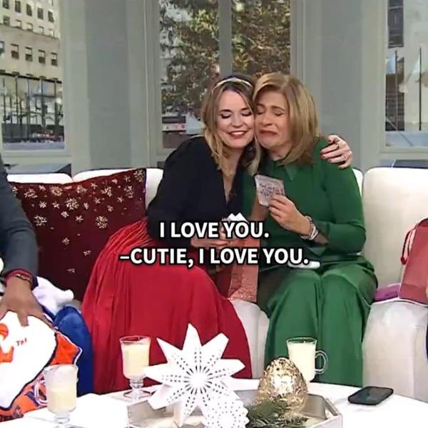 Savannah Guthrie hugs Hoda Kotb on "Today"