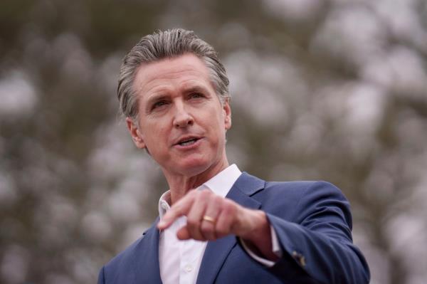 California Gov. Gavin Newsom speaks during a press co<em></em>nference in Los Angeles, Wednesday, Sept. 25, 2024. 