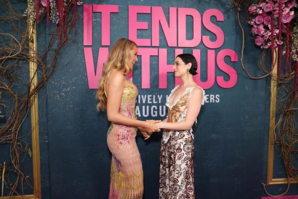 Blake Lively and Jenny Slate at the "It Ends With Us" premiere in NYC