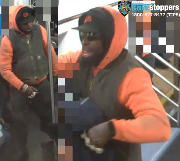 A heartless attacker pummeled an 83-year-old man who accidentally tripped over his leg on a No. 5 train passing through Fulton Street, sources said.